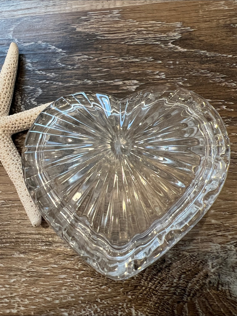Clear Glass Heart Trinket Dish